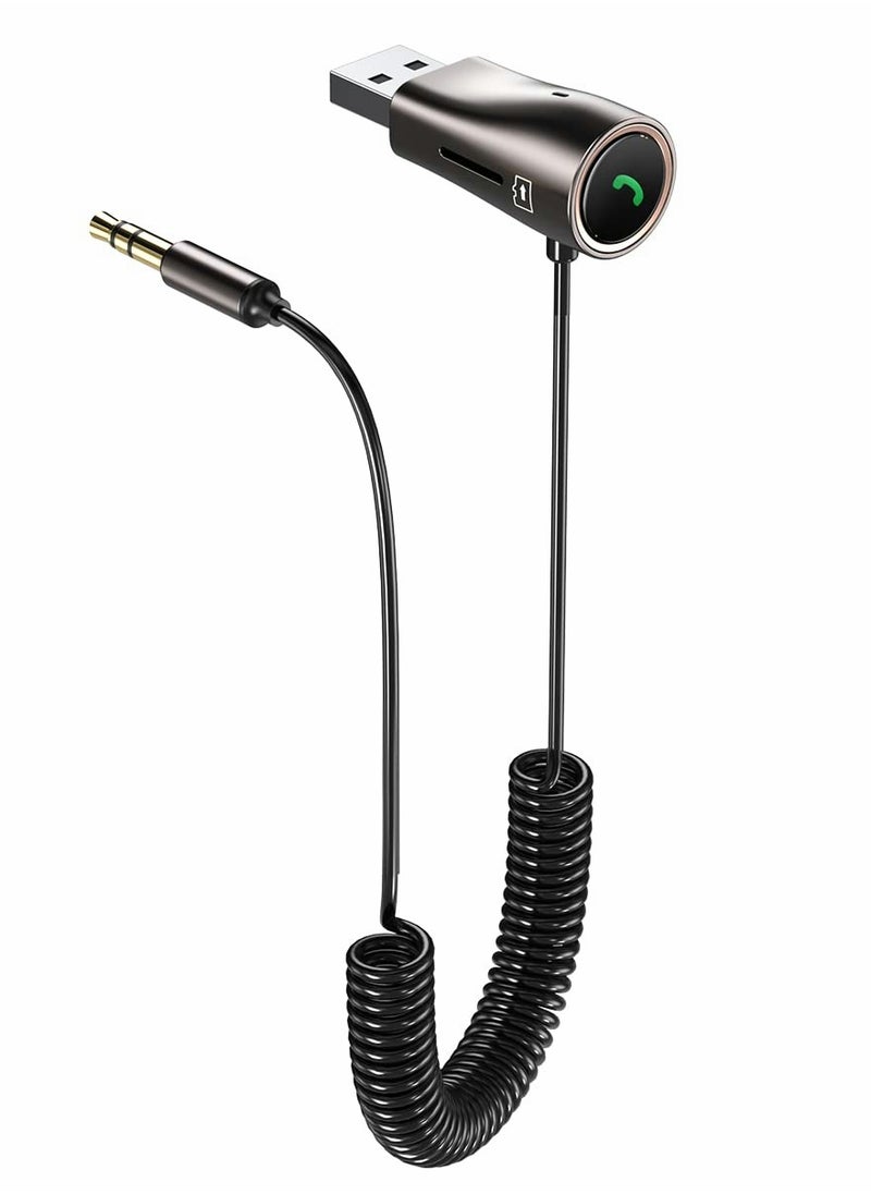 Generic Bluetooth 5.0 Aux Adapter for Car, 3.5mm Wireless Receiver with Built-in Microphone for Hands-Free Calls, Car Bluetooth Adapter for Seamless Audio Streaming  - Image 1