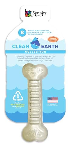 Spunky Pup Clean Earth Recycled Bone Made in USA Made from 100 Recycled Water Bottles Gray - Image 1