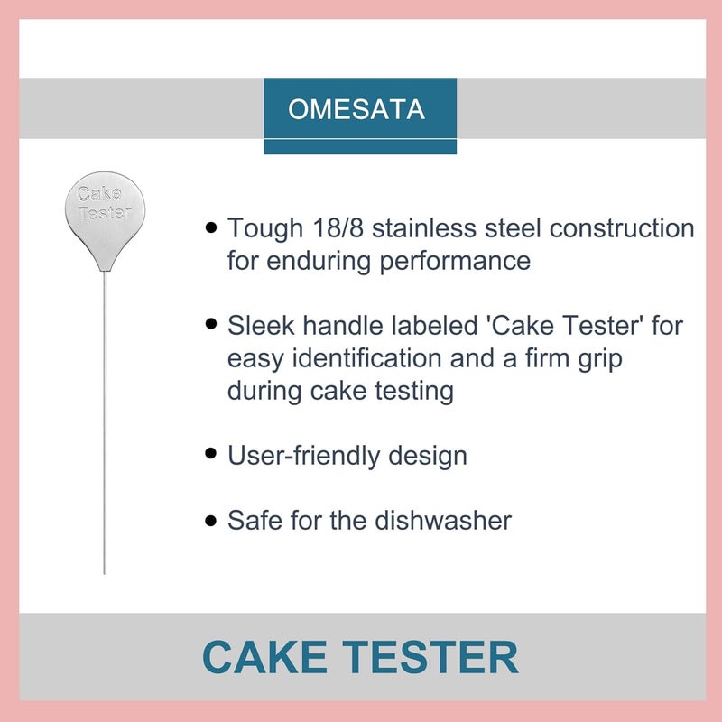 Omesata Cake Tester for Baking, 4 Packs Cake Testers for Baking Doneness and Reusable Cake Testing Stick 7.9 in Stainless Steel Skewer - Image 3