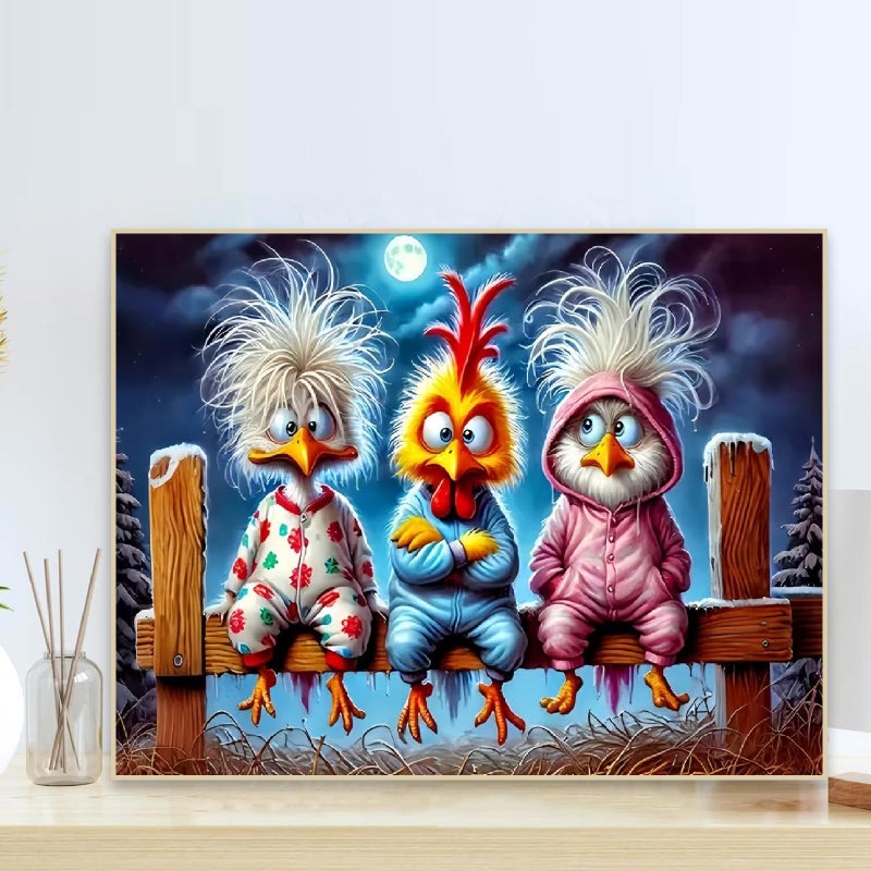 Fotasmua Chicken Diamond Art Kits for Adults, 5D Chicken Diamond Painting Kits for Beginners, Round Full Drill Diamond Art Painting Kit DIY Crystal Rhinestone Funny Gem Art Craft for Home Decor 12 x 16 Inch - Image 4