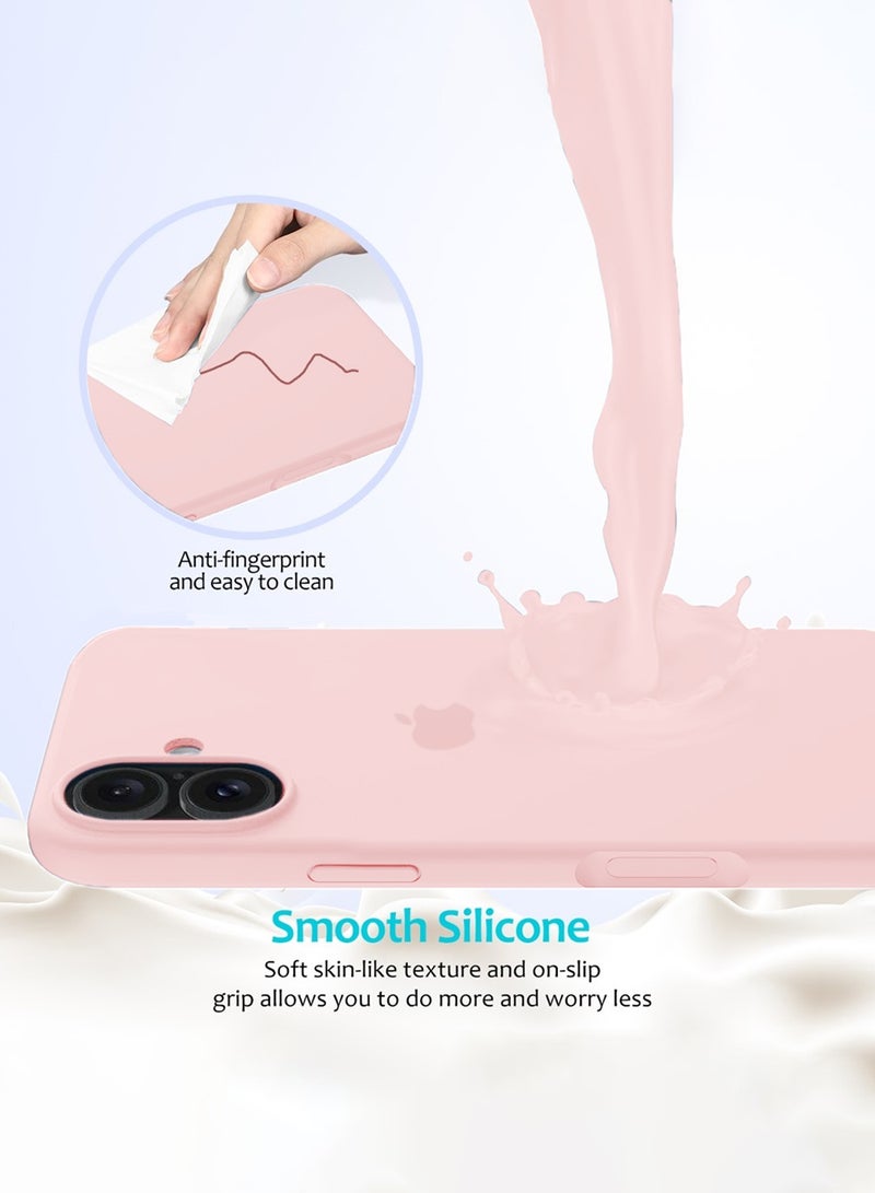 دبليو تيك غلاف سيليكون سائل فاخر ذو جودة عالية لآيفون 17 5G 2025 (MCRPSN) - وردي فاتح - Image 2