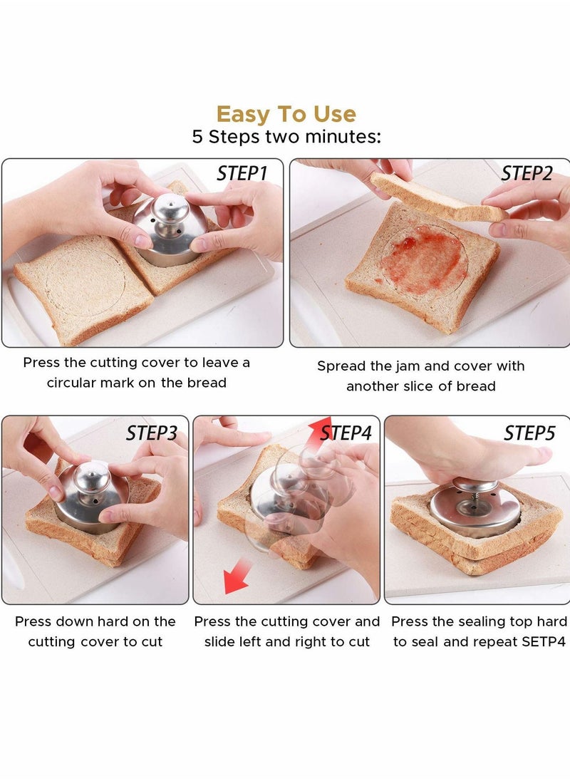 Excefore Sandwich Cutter and Sealer, 3.54 Inch Stainless Steel Round Sandwich Cutter  - Image 5