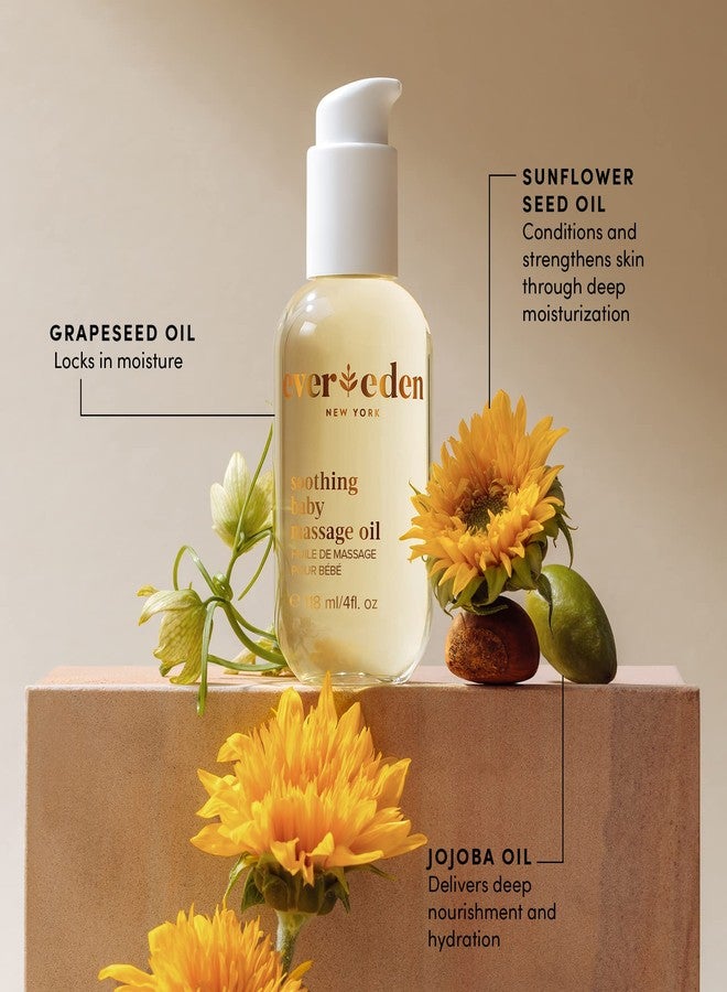 Evereden Soothing Baby Massage Oil, 4 fl oz & Nourishing Face Cream, 1.7 oz | 2 Item Bundle Set | Clean and Unscented Baby Care - Image 2