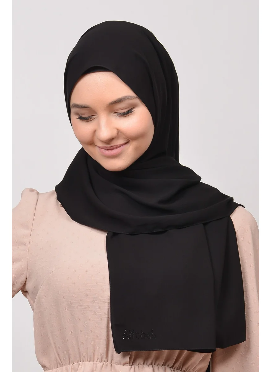Altobeh Medina Silk Plain Hijab Shawl-Black