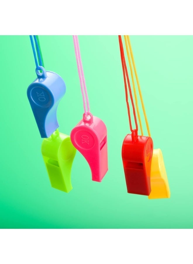 12 high-quality, colorful plastic whistles that are safe for children. A diverse assortment that attracts children's attention and adds a touch of fun. - Image 2