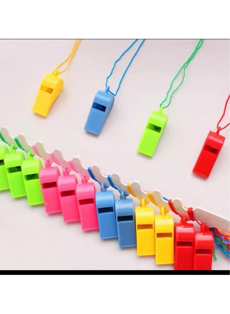 12 high-quality, colorful plastic whistles that are safe for children. A diverse assortment that attracts children's attention and adds a touch of fun. - Image 3
