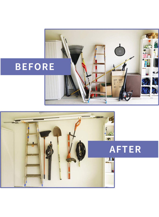 PHUNAYA Garage Storage Utility Hooks,Wall Mount&Heavy Duty Garage Hanger & Organizer to Handle Ladder, Hold Chairs,with Premium Steel to Hang Heavy Tools for Up to 55lbs(4Pack*7.5Inch) - Image 3