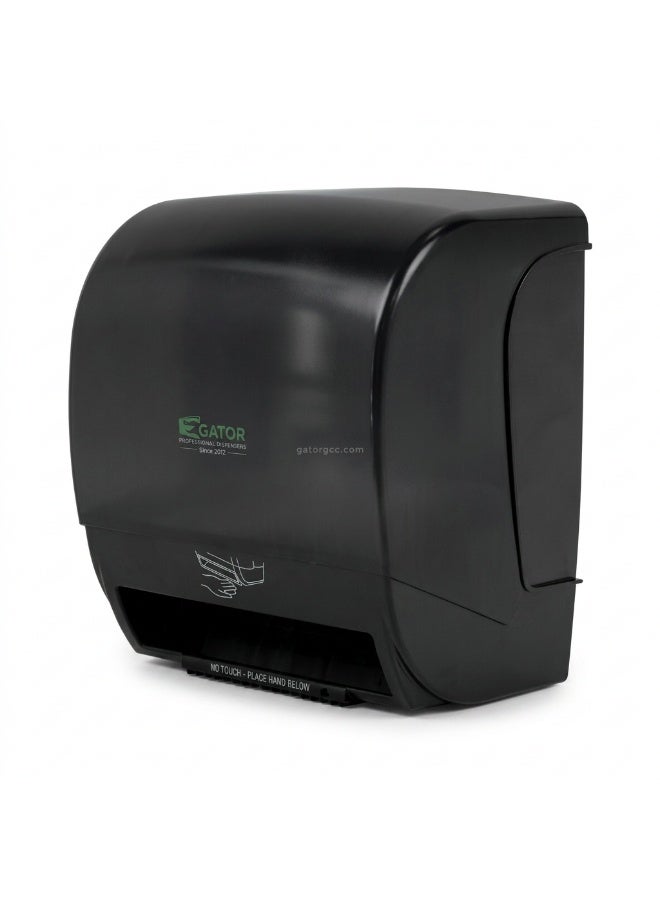 Gator Sensor Motion-Activated Automatic Roll Paper Dispenser | Jumbo & Maxi-Roll Auto-Cut Tissue Dispensing Mechanism | Wall-Mountable | Suitable For Homes, Bathrooms, Kitchens, & More | Black - Image 1
