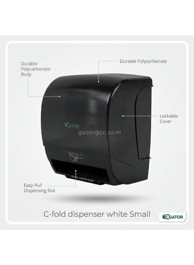Gator Sensor Motion-Activated Automatic Roll Paper Dispenser | Jumbo & Maxi-Roll Auto-Cut Tissue Dispensing Mechanism | Wall-Mountable | Suitable For Homes, Bathrooms, Kitchens, & More | Black - Image 2