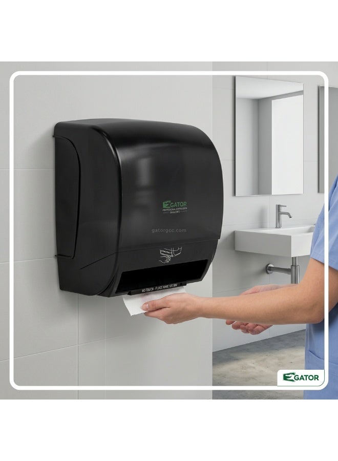 Gator Sensor Motion-Activated Automatic Roll Paper Dispenser | Jumbo & Maxi-Roll Auto-Cut Tissue Dispensing Mechanism | Wall-Mountable | Suitable For Homes, Bathrooms, Kitchens, & More | Black - Image 4