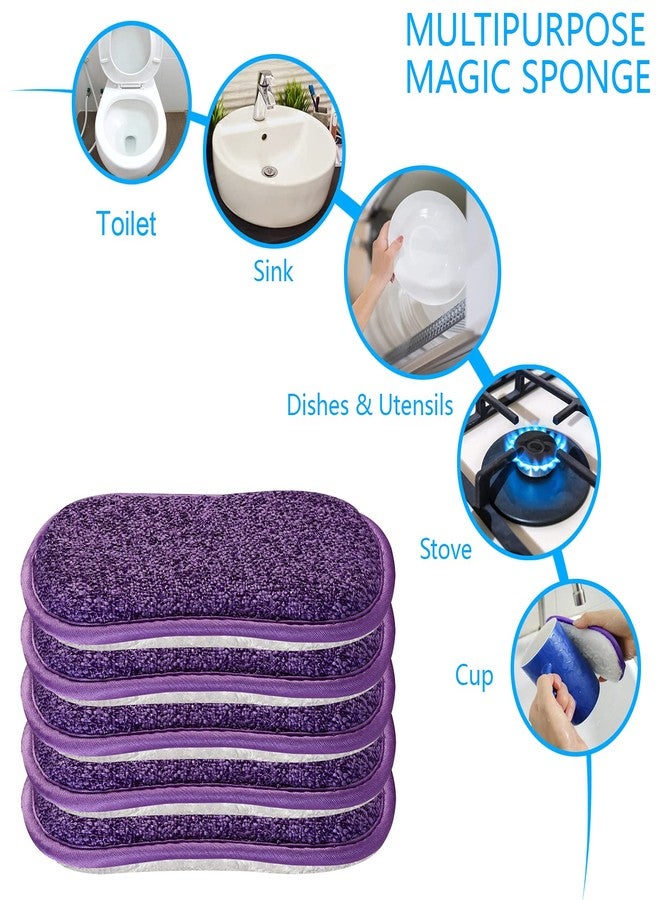comfso Kitchen Dish Sponge Scrubber Non Scratch, Dishcloth No Odor Reusable Washable Multipurpose Scrub Pads Sponges Heavy Duty for Dawn Dish Soap Cleaning of Sink Pans - Image 4