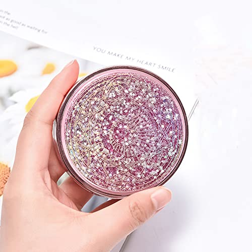 SUKPSY Colorful Glitter Contact Lens Case 5 in 1 Portable Quicksand Contact Lens Vision Care Container Kit with Mirror Tweezers Remover Tool Solution Bottle (A-Pink) - Image 4