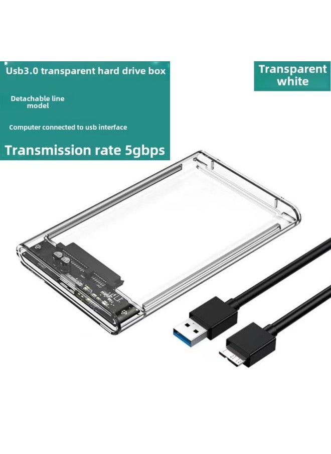 ماركة غير محددة صندوق محرك أقراص صلبة شفاف بمنفذ USB 3.0 لأجهزة الكمبيوتر المحمولة مقاس 2.5 بوصة، محرك أقراص صلبة بمنفذ تسلسلي Sata، لون USB 3.0 شفاف  - Image 1