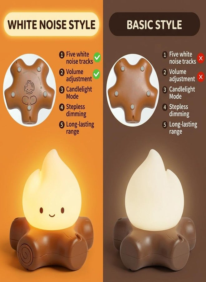ELEPHANTBOAT® Night Light for Kids with 5 White Noise Sounds, Bonfire Decoration Table Lamp, Warm Dimmable Light, 800mAh Rechargeable Bedside Night Light Home Gift Desk Decor, 10.5x6.5cm - Image 5