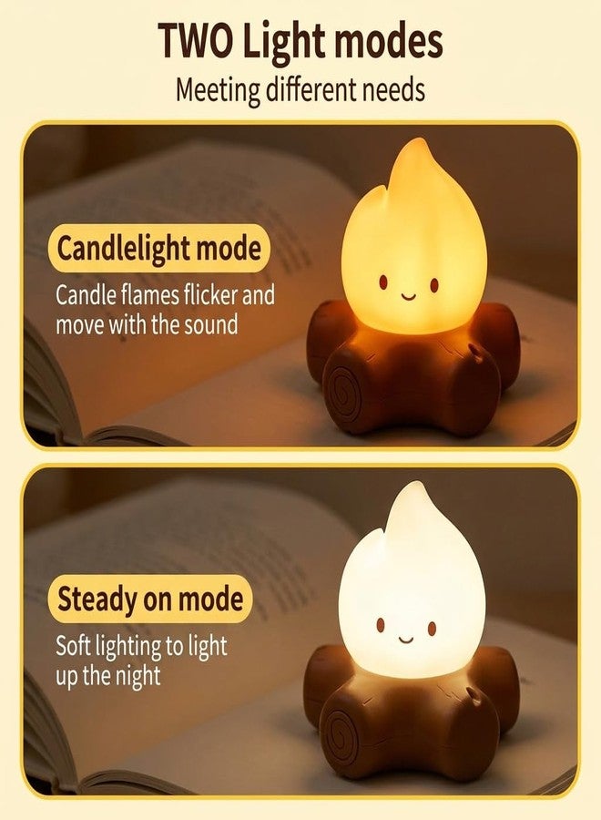 ELEPHANTBOAT® Night Light for Kids with 5 White Noise Sounds, Bonfire Decoration Table Lamp, Warm Dimmable Light, 800mAh Rechargeable Bedside Night Light Home Gift Desk Decor, 10.5x6.5cm - Image 2