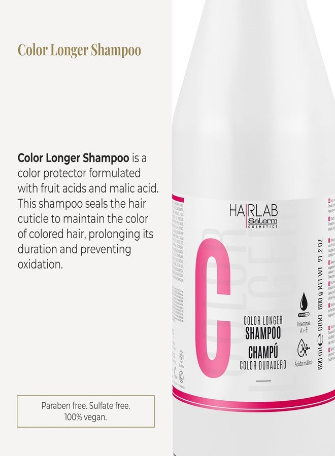 SALERM - Dyed, Bleached, or Gray Hair Shampoo - Shampoo Color Longer Hair Lab - 600 ml - with Provitamin B5 and Vitamins A and E - Seals and Maintains Color - Sulfate and Paraben-Free - Image 2