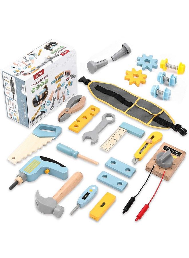 umu Wooden Kids Tool Set For Toddlers Pretend Toy 25 Pieces Construction Tool Toy Set Backpack For 3 4 And 5 Year Old Girls And Boys - Image 1