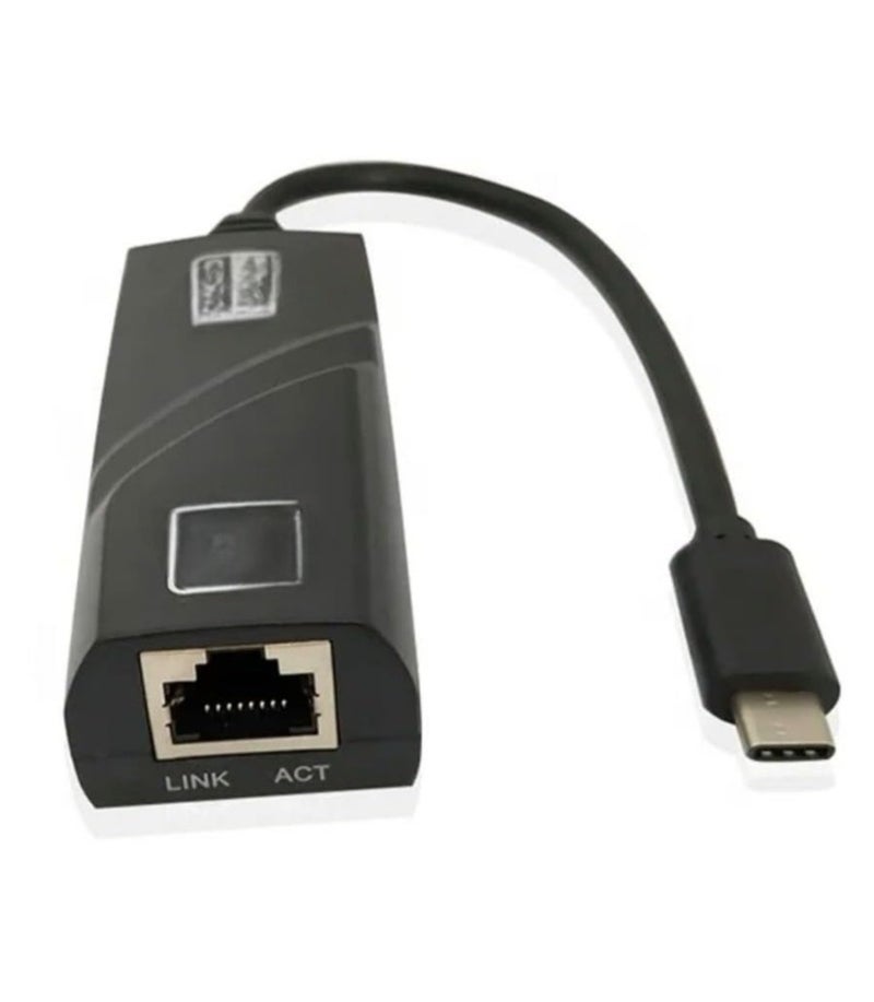 محول من النوع C إلى إيثرنت، محول شبكة جيجابت RJ45 بسرعة 1000 ميجابت في الثانية، متوافق مع أجهزة MacBook وSurface وأجهزة الكمبيوتر المحمولة التي تعمل بنظامي التشغيل Windows XP وVista وMac/Linux، بدون الحاجة إلى تعريفات.