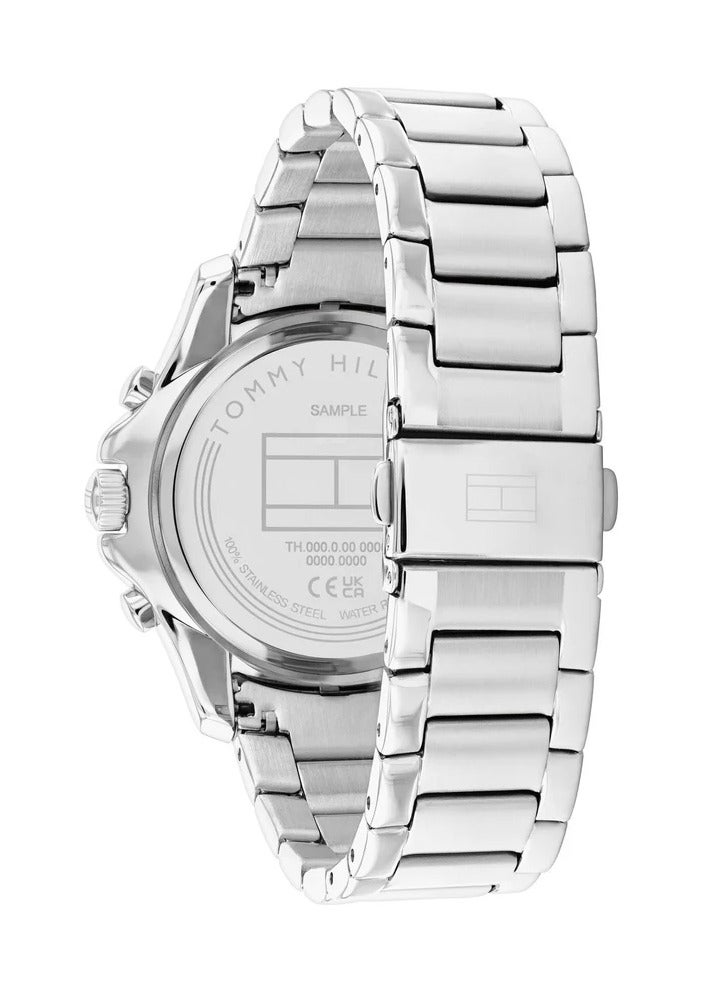 Tommy Hilfiger Ladies' Silver-Tone Watch with Crystal-Set Bezel and Light Blue Dial 1782569 - Image 3