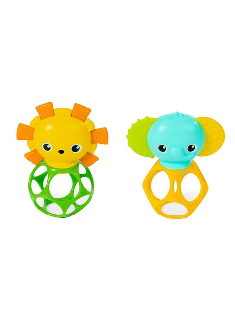Oother Pals Easy-Grasp Teether Toys, Lion And Elephant Characters, Bpa Free, 0 Months+, 2 Pieces