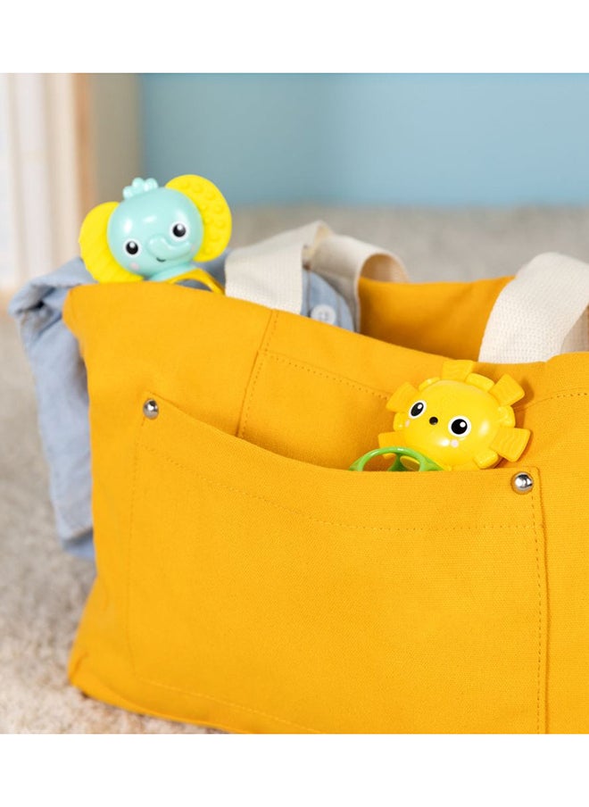 Bright Starts - Oother Pals Easy-Grasp Teether Toys, Lion And Elephant Characters, Bpa Free, 0 Months+, 2 Pieces - Image 1