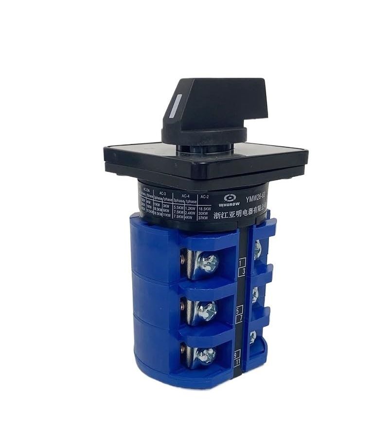 Universal Changeover Rotary Cam Switch 690V 63A 3 Pole Manual Dual Power Selector Color 102 - Image 1