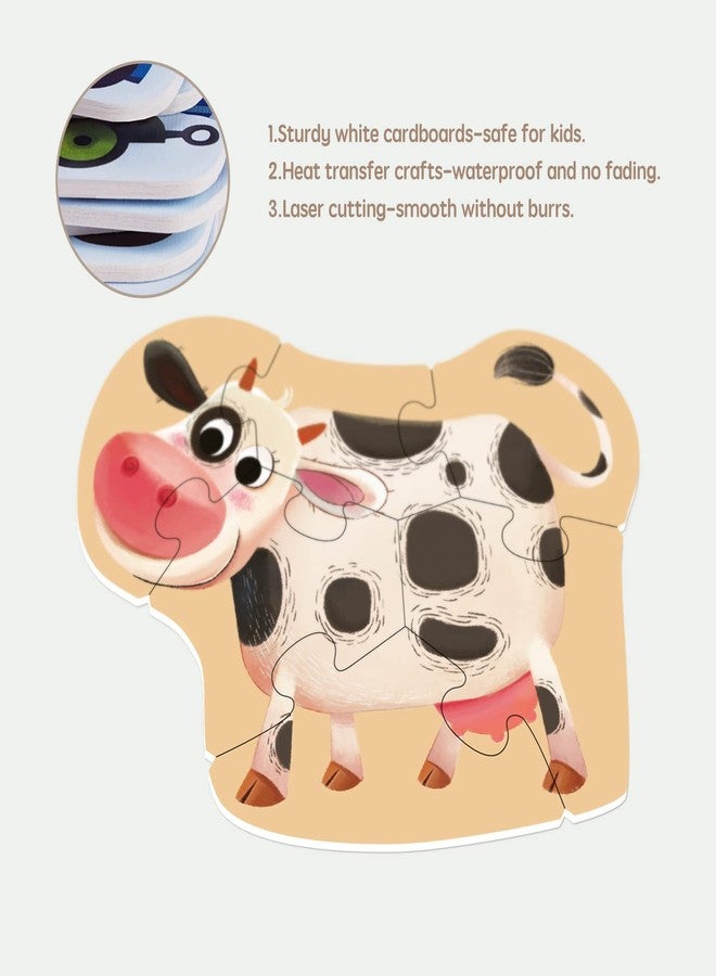 Toi 6 Packs Large Piece Toddler Jigsaw Puzzles for Kids Aged 2.5+, Animal Shaped Floor Puzzles for Beginner, Preschool Learning Game for Boys Girls, Farm Animals - Image 4