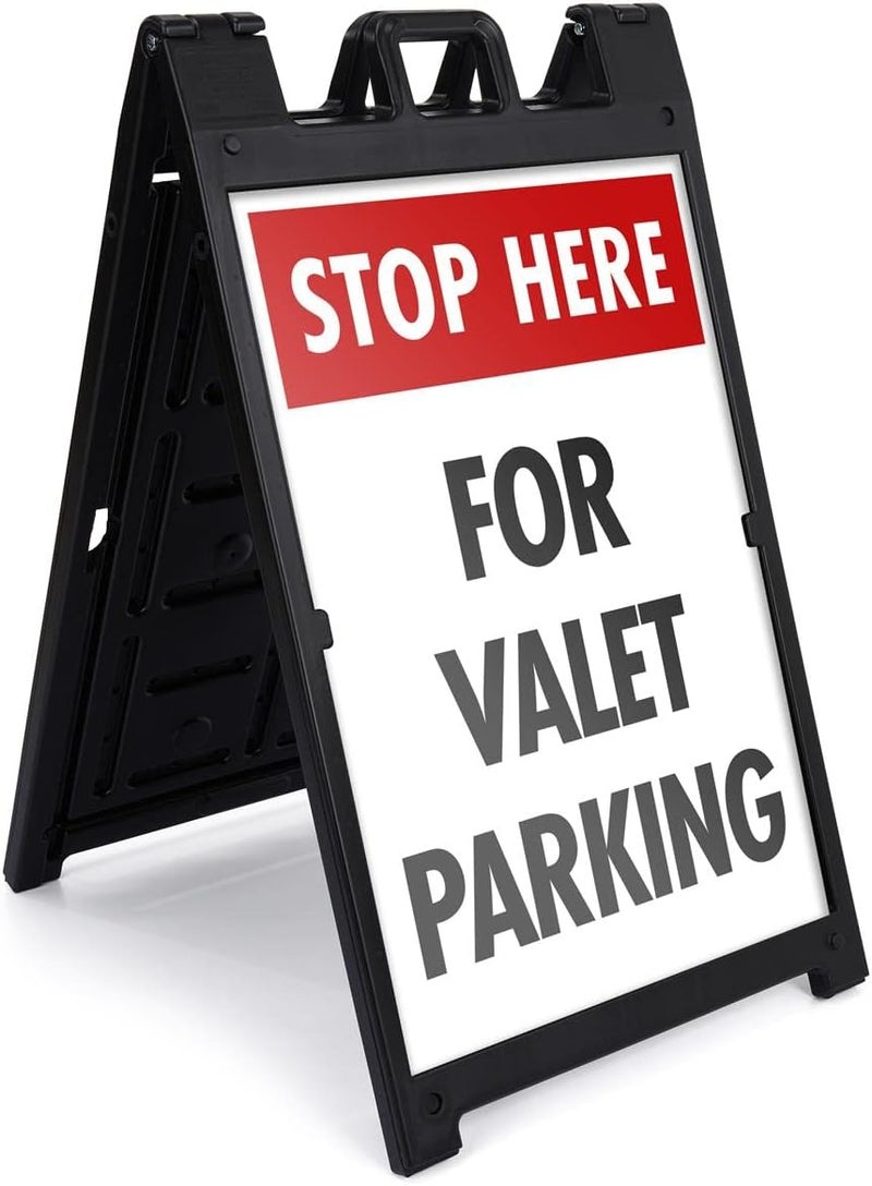 Displays2go 24x36 Plastic AFrame Outdoor Sign Holder  Weatherproof Plastic Sign Frame for Outdoor  Heavy Duty DoubleSided Sidewalk Sign  Black BSWP2436BK - Image 1