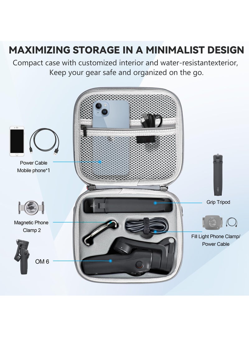 Portable Waterproof Hard Case for DJI OM 6 Gimbal and Accessories, Travel Storage Bag in Grey - Image 2