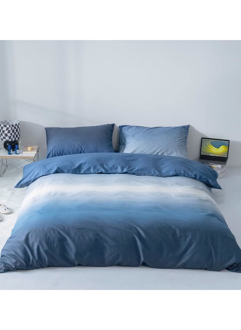 KAREVER KAREVER Blue Gradient Comforter Set Twin Blue Bedding Comforter Set Multicolor Light Blue Bedding Set Gradient Blue Blanket Quilts Blue Color Comforter Set for Twin Bed  - Image 1