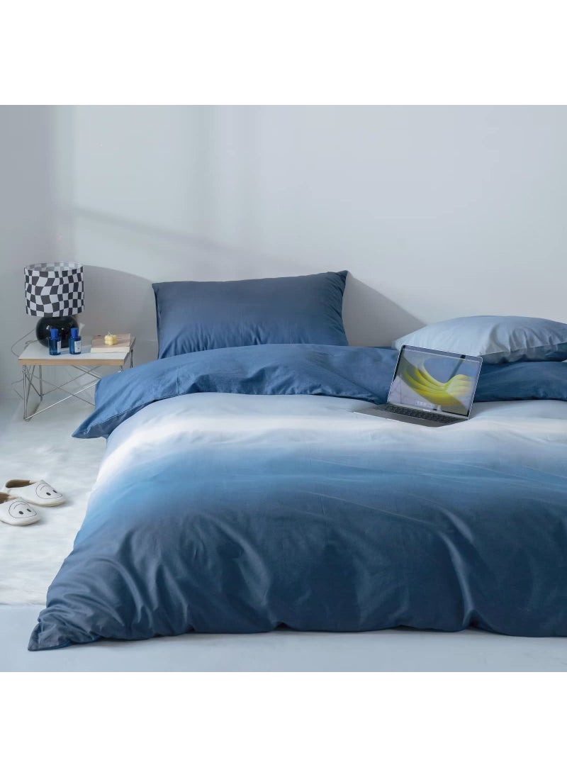 KAREVER KAREVER Blue Gradient Comforter Set Twin Blue Bedding Comforter Set Multicolor Light Blue Bedding Set Gradient Blue Blanket Quilts Blue Color Comforter Set for Twin Bed  - Image 3