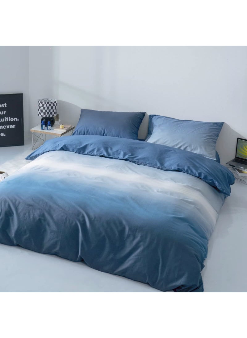 KAREVER KAREVER Blue Gradient Comforter Set Twin Blue Bedding Comforter Set Multicolor Light Blue Bedding Set Gradient Blue Blanket Quilts Blue Color Comforter Set for Twin Bed  - Image 5