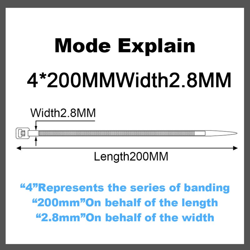 Loquat 500-Piece Portable Durable Self Locking Cable Tie Set Multicolour 13 x 8 x 11cm - Image 3