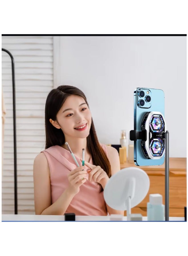 Loquat Mobile Phone Cooler for Gaming, Cell Phone Cooling Fan for iPhone Samsung Moto, Mobile Phone Cooler for Games and Movies, LED Temperature Display  - Image 4