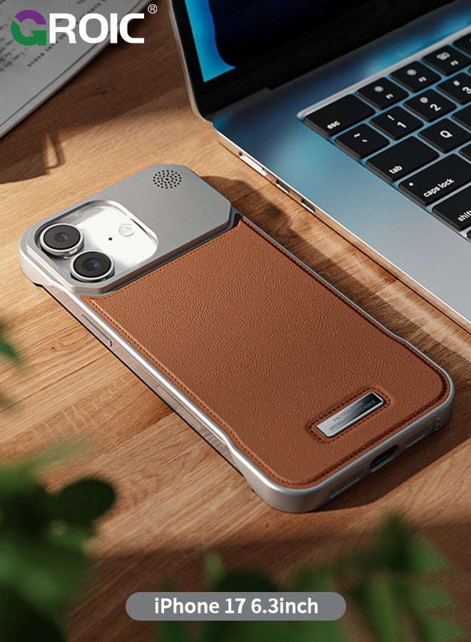 GROIC iPhone 17 Case,Luxury Aromatherapy Pu Leather Magnetic Slim Phone Case,Magnetic iPhone 17 Phone Cover,Frameless Minimalist Design iPhone 17 Phone Shell 6.3inch - Image 1