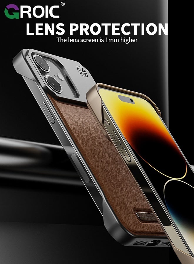 GROIC iPhone 17 Case,Luxury Aromatherapy Pu Leather Magnetic Slim Phone Case,Magnetic iPhone 17 Phone Cover,Frameless Minimalist Design iPhone 17 Phone Shell 6.3inch - Image 5