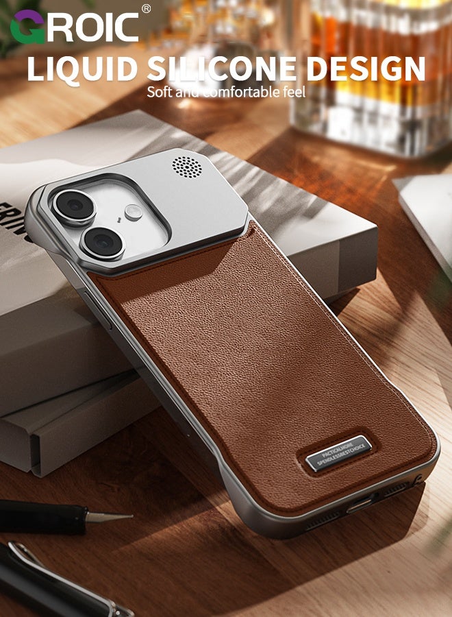 GROIC iPhone 17 Case,Luxury Aromatherapy Pu Leather Magnetic Slim Phone Case,Magnetic iPhone 17 Phone Cover,Frameless Minimalist Design iPhone 17 Phone Shell 6.3inch - Image 4