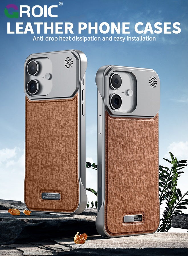 GROIC iPhone 17 Case,Luxury Aromatherapy Pu Leather Magnetic Slim Phone Case,Magnetic iPhone 17 Phone Cover,Frameless Minimalist Design iPhone 17 Phone Shell 6.3inch - Image 2