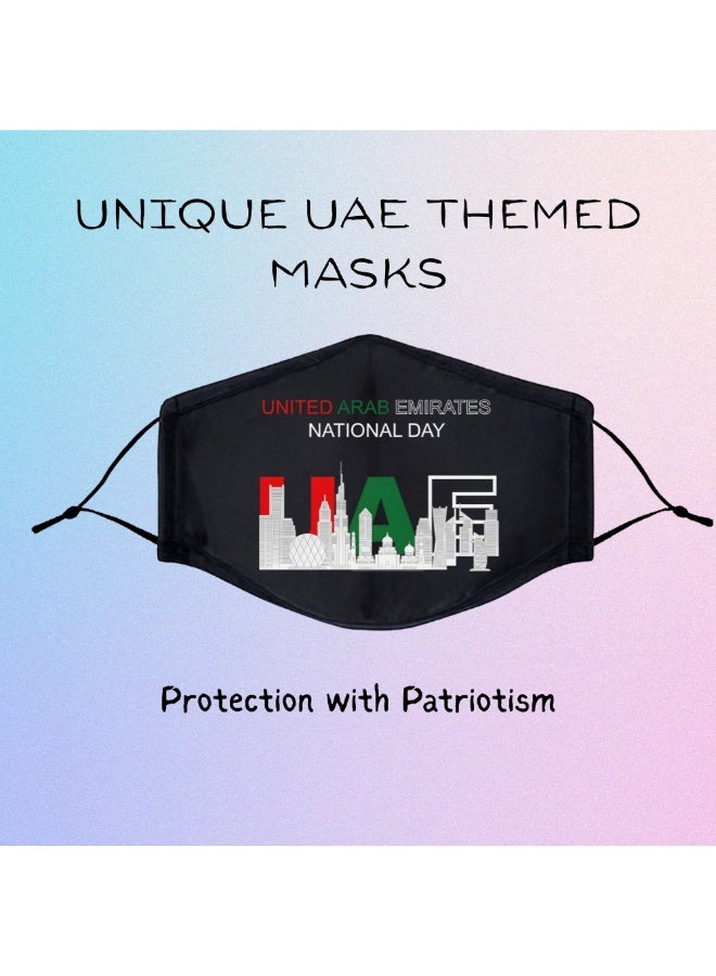 برينت شوب فور مي كمامات وجه مصنوعة يدويًا لليوم الوطني لدولة الإمارات العربية المتحدة للبالغين، صنع في دبي - الإمارات العربية المتحدة - Image 5
