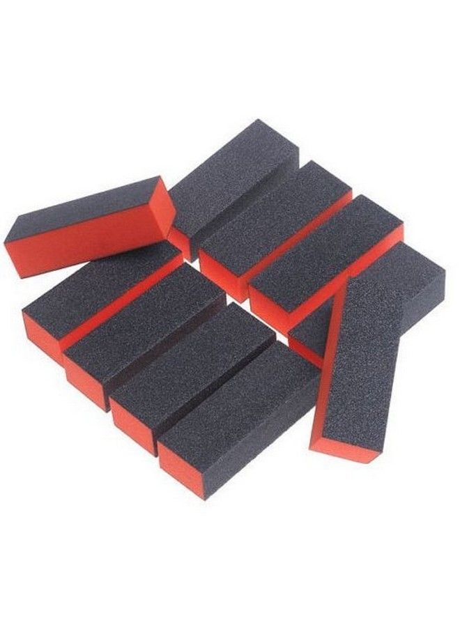 ONWON 10 Pcs Sanding Buffing Nail Polisher 4 Way Polish Buffer Buffing Block Nail Files Art Pedicure Manicure File(Black Red) - Image 3