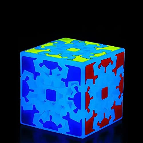 SHUYUE 3x3 Fluorescent Speed Cube Glow in Dark Magic Speed Cube 3D Brain Teasers IQ Puzzles for Kids and Adults Gear Fluorescent - Image 1