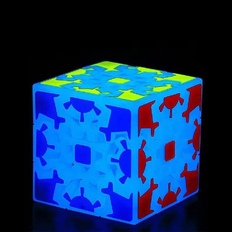 SHUYUE 3x3 Fluorescent Speed Cube Glow in Dark Magic Speed Cube 3D Brain Teasers IQ Puzzles for Kids and Adults Gear Fluorescent - Image 2