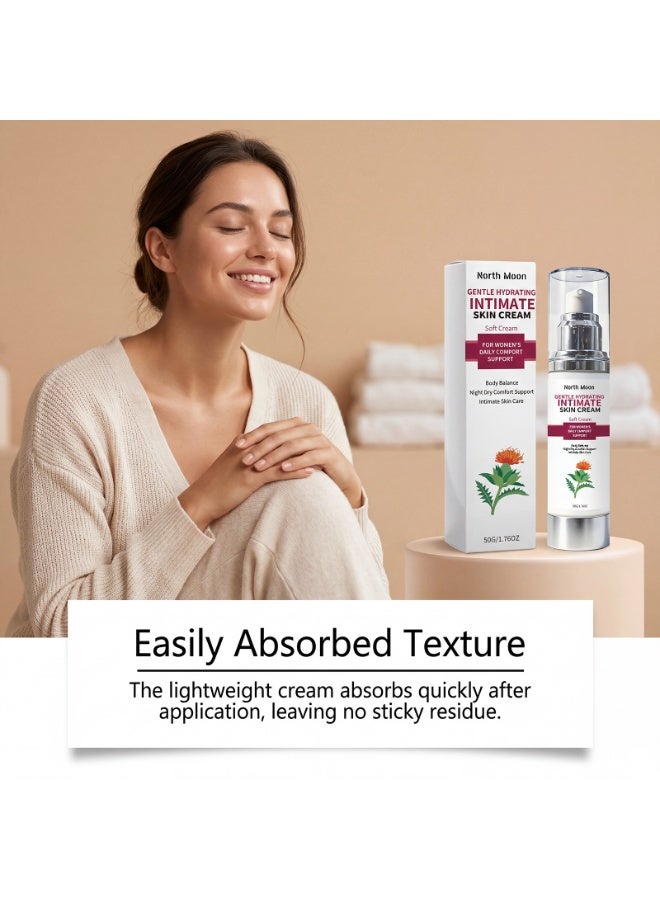 NORTH MOON Gentle Hydrating Body Care Cream for Daily Comfort, Mild Moisturizing Soft Lotion for Delicate Skin, Quick Absorb Non-Sticky Daily Body Hydrating Cream 50g - Image 3