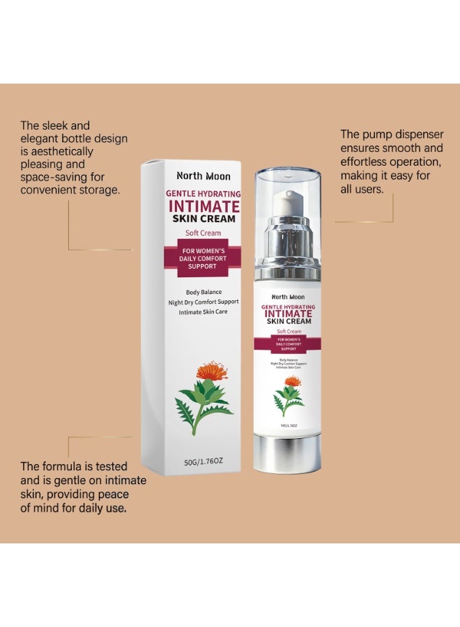 NORTH MOON Gentle Hydrating Body Care Cream for Daily Comfort, Mild Moisturizing Soft Lotion for Delicate Skin, Quick Absorb Non-Sticky Daily Body Hydrating Cream 50g - Image 4