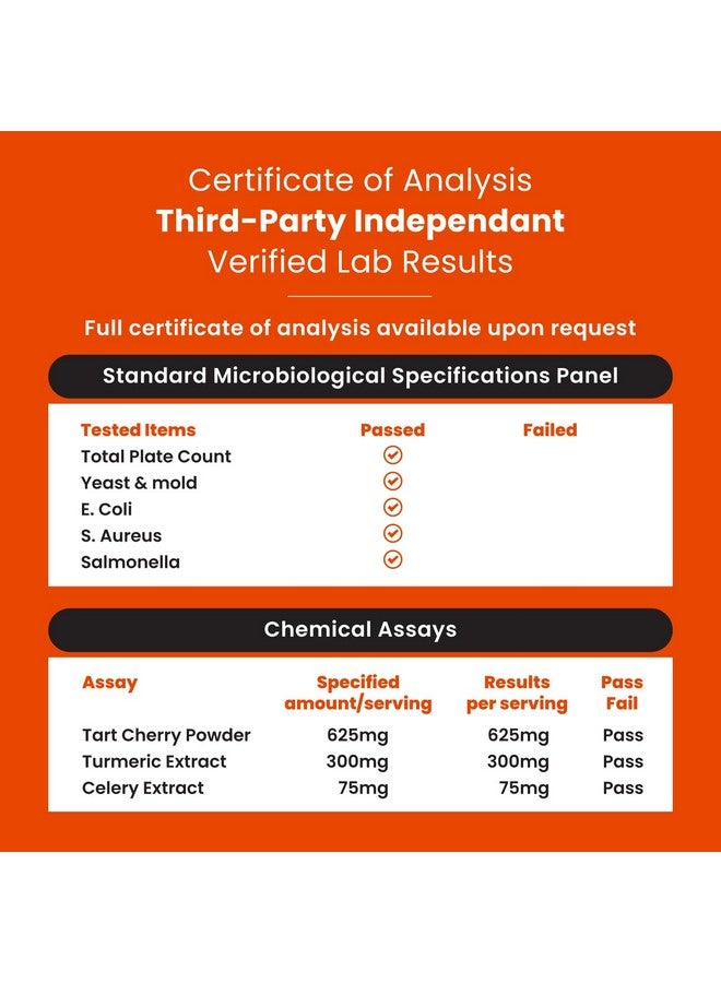 Nutriana 3 in 1 Uric Acid Flush Cleanse - Tart Cherry Extract with Turmeric & Celery Seed Supplement Purge 60 Veggie Capsules Joint Support and Feet Support - Image 4