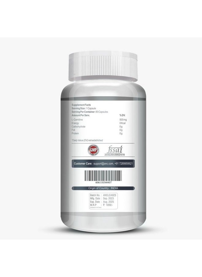 ANC L-Carnitine Acetyl (Alcar)- Support Brain Health- 500 Mg - 90 Capsules  - Image 4