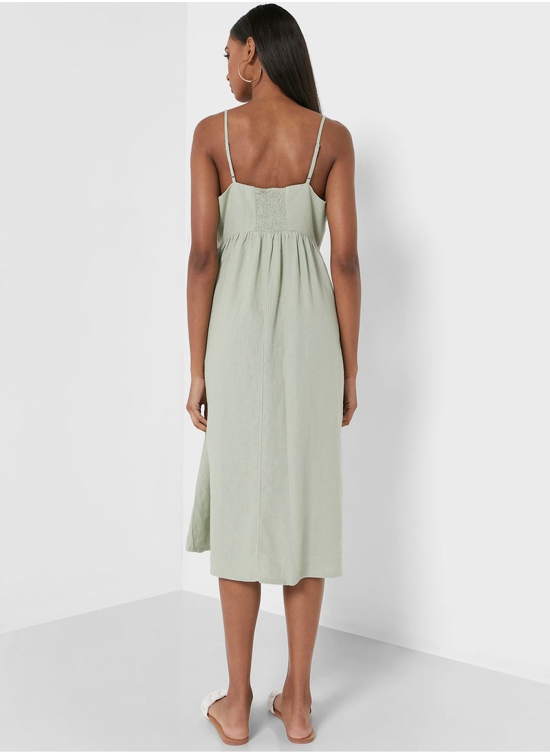 Jacqueline de Yong Button Detail Pleated Dress  - Image 2