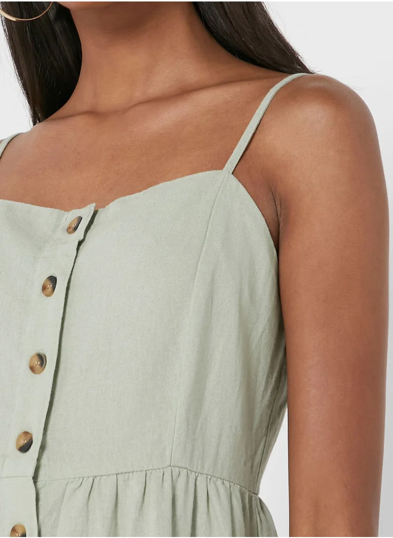 Jacqueline de Yong Button Detail Pleated Dress