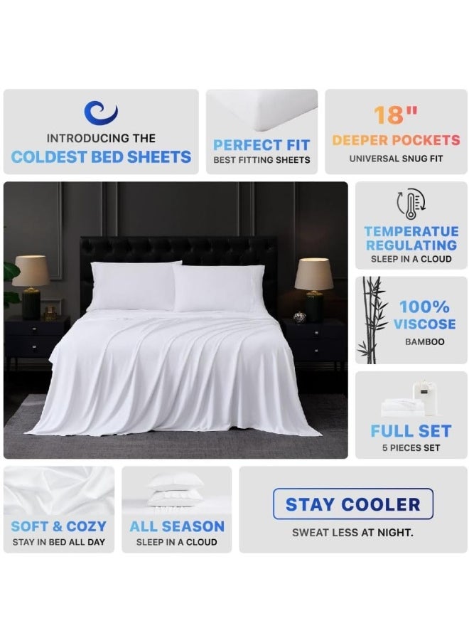 THE COLDEST WATER - The Coldest Water Bedding Sheets & Pillowcases, 100% Viscose derived from Bamboo - 5 Pieces - Image 1