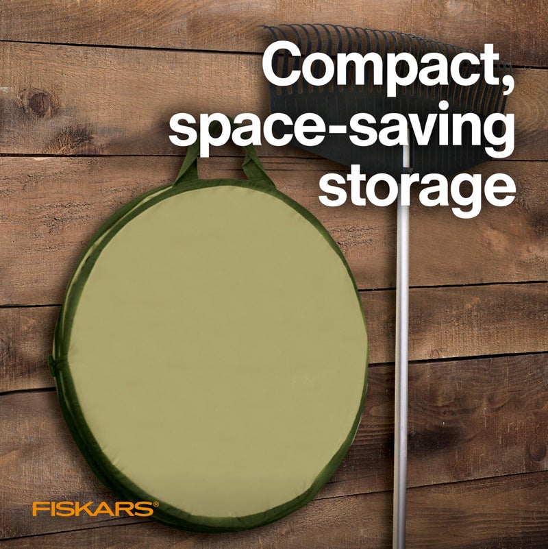 Fiskars Kangaroo Collapsible Spring Up Garden Bag for Yard Waste, Grass, Branches & Weeds, Tear & Mildew Resistant Vinyl-Coated Polyester, Folds Flat to 3 Inches for Space-Saving Storage, 30 Gallon - Image 4